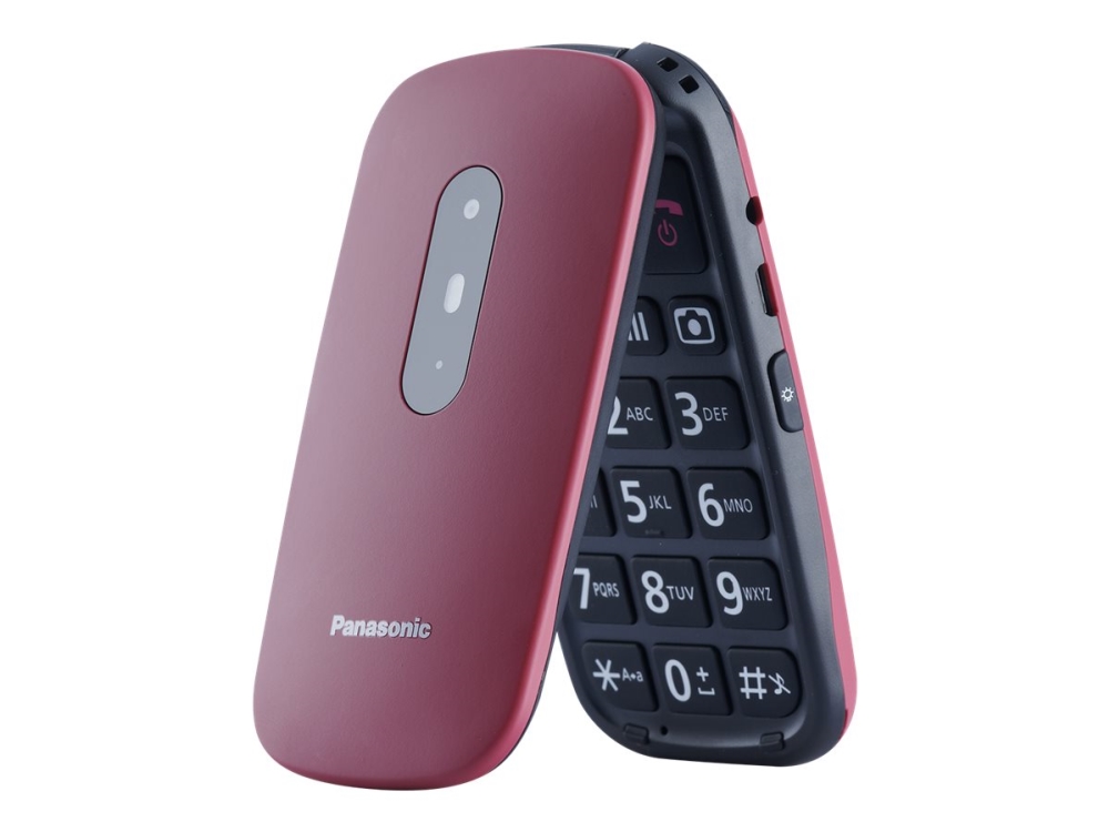 Panasonic Kx-Tu446 Funktionstelefon med LCD-skærm, vinrød