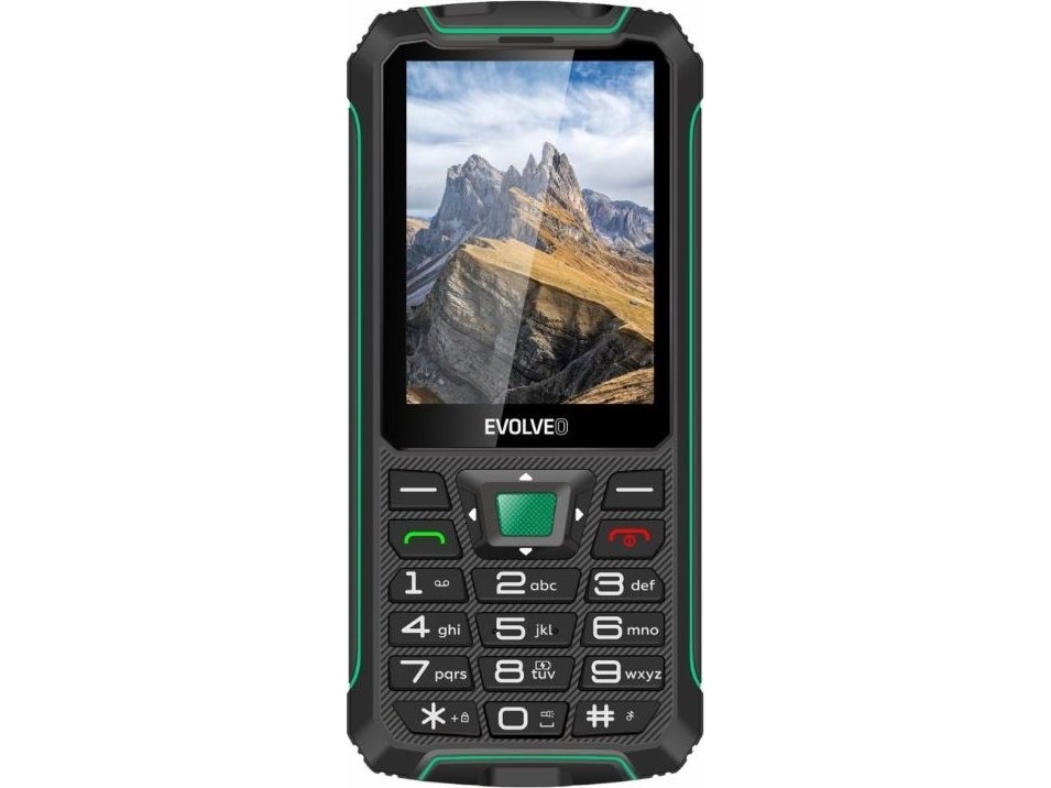 Strongphone W4, Vandtæt, Holdbar Dual Sim Telefon, Sort Grøn fra Evolveo
