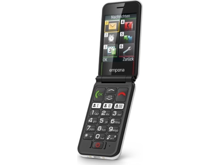 Simplicityglam, Vend, Single Sim, 7,11 Cm (2.8"), Bluetooth, 1300 Mah, Sort, Hvid fra Emporia