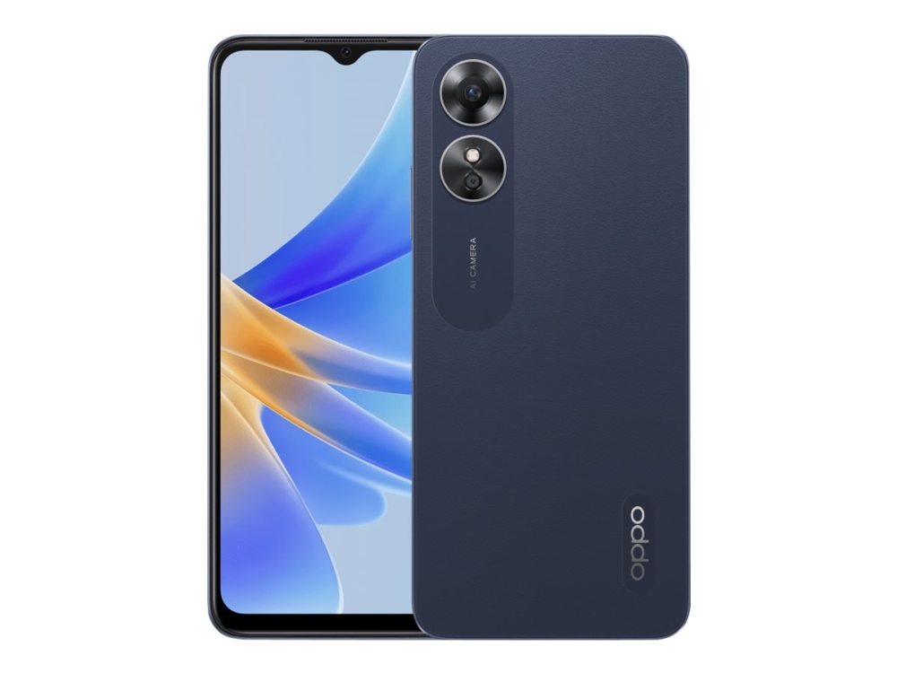 A17   4g Smartphone   Dual Sim   Ram 4 Gb   Intern Hukommelse 64 Gb   Microsd Slot   Lcd Skærm   6.56"   1612 X 720 Pixels (60 Hz)   2x Bagkamer fra Oppo