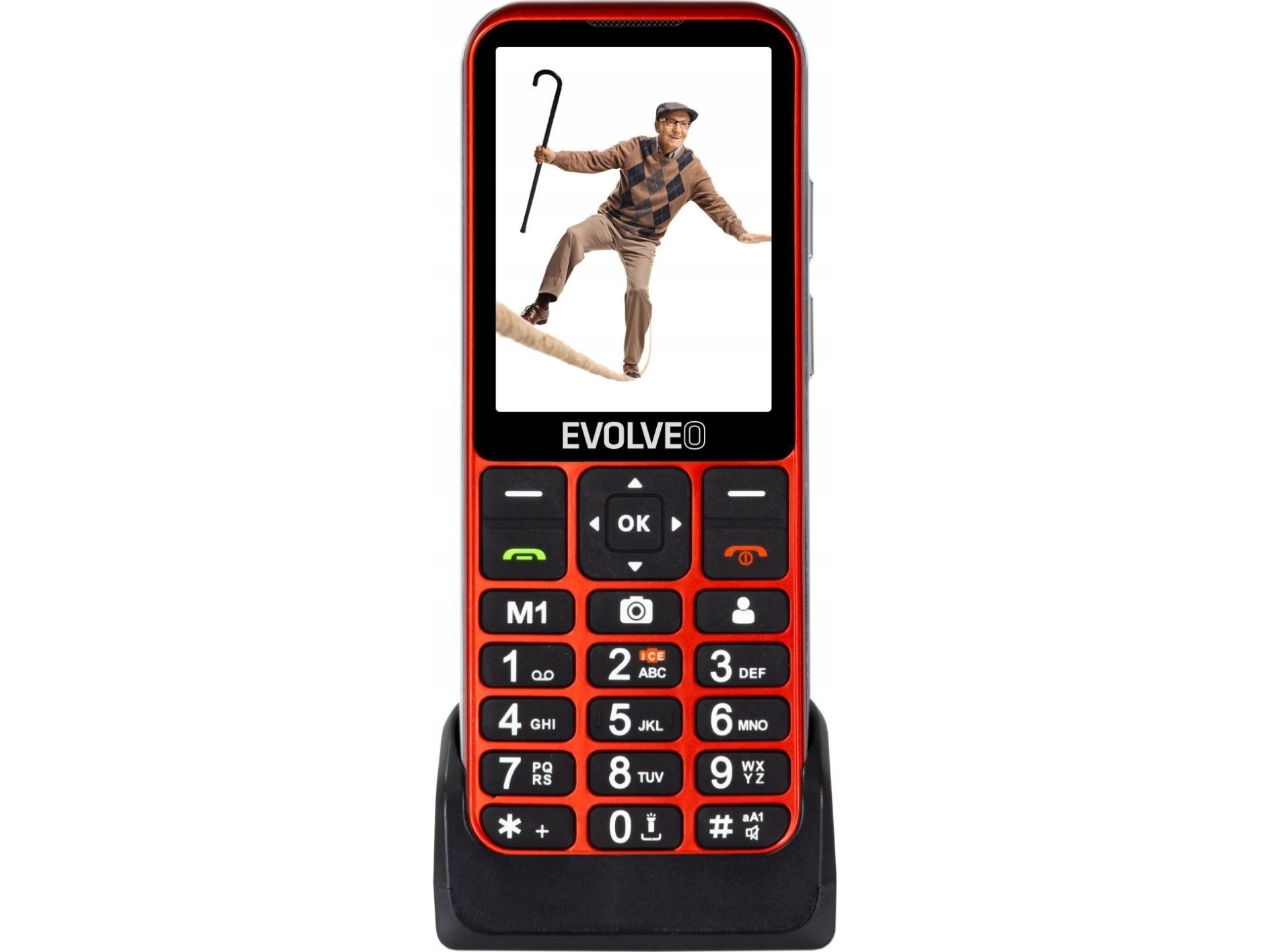 Easyphone Lt, Mobiltelefon Til Seniorer Med Ladestander (rød) fra Evolveo