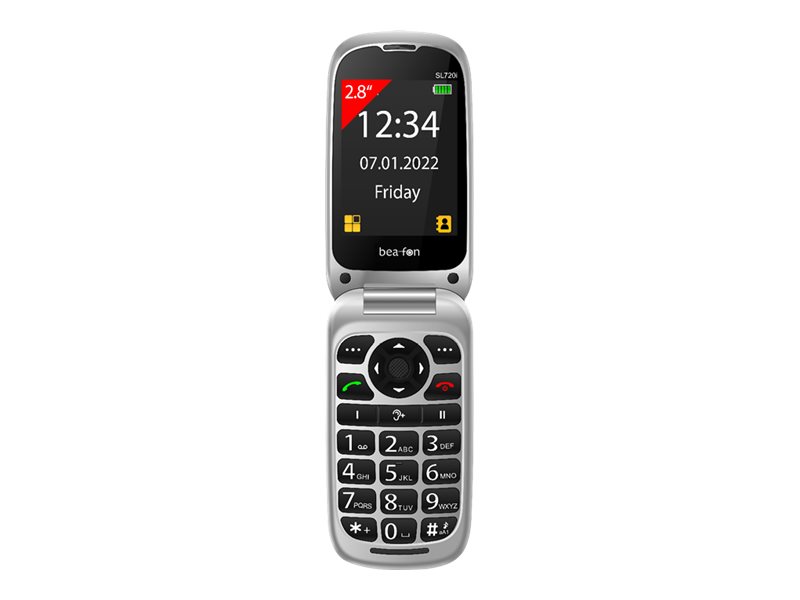 Bea Fon Silver Line Sl720i   4g Funktionstelefon   Microsd Slot   Lcd Skærm   240 X 320 Pixels   Rear Camera 0,3 Mp   Sort Sølv fra Bea-fon Mobile