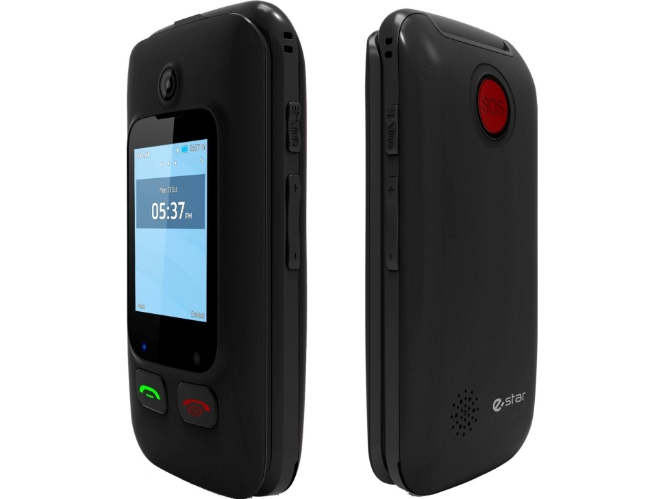 Digni Flip By   Clamshell Phone 2.4&amp #039 &amp #039 + 1.77" Juodas fra Estar
